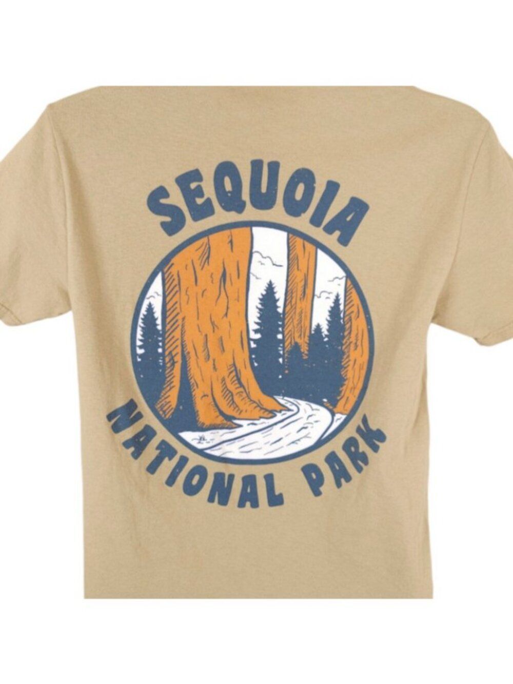 Sequoia National Park T Shirt Mens Size Small Beige Giant Forest Nature Tee